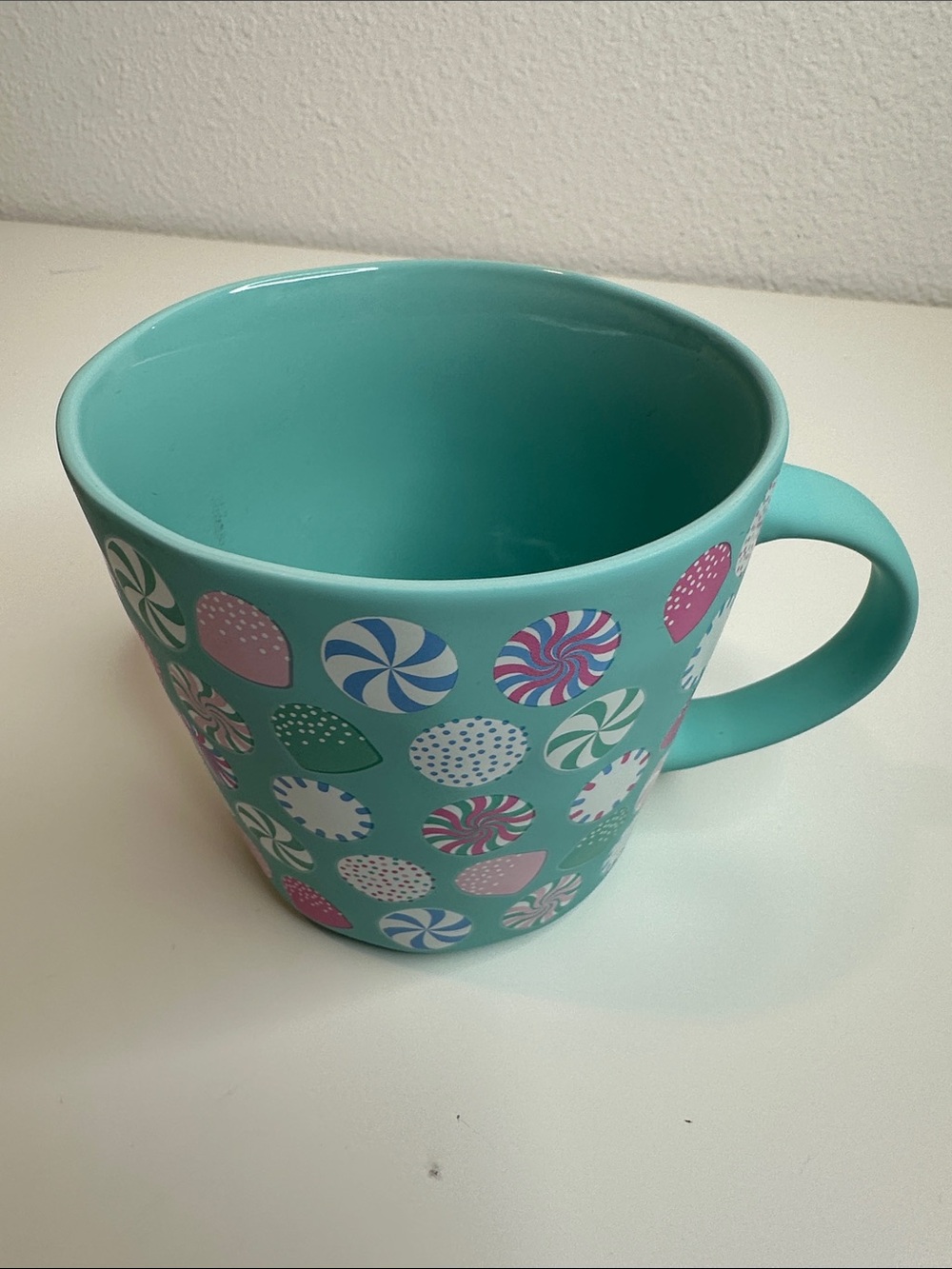 Turquoise Candy Pattern Ceramic Mug - Picture 10 of 10